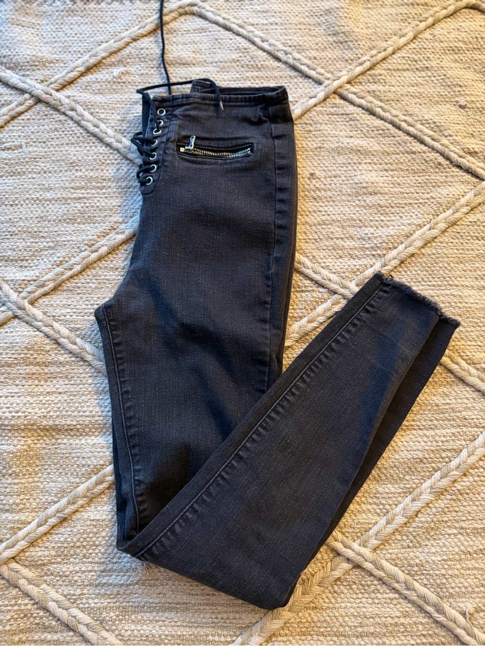 Wild fable - Black Lace-Up High-Waist Women’s Jeans